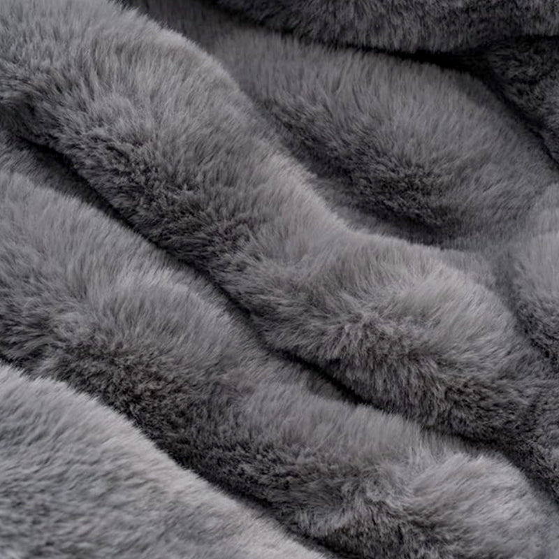 Beautiful RUCHED Faux Fur Throw