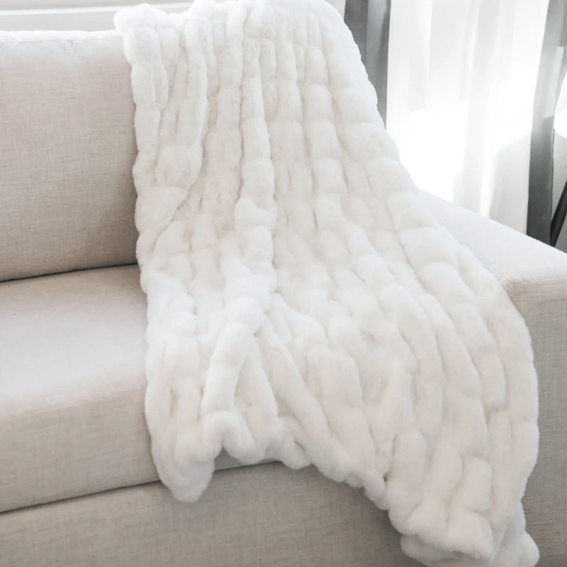 Beautiful RUCHED Faux Fur Throw