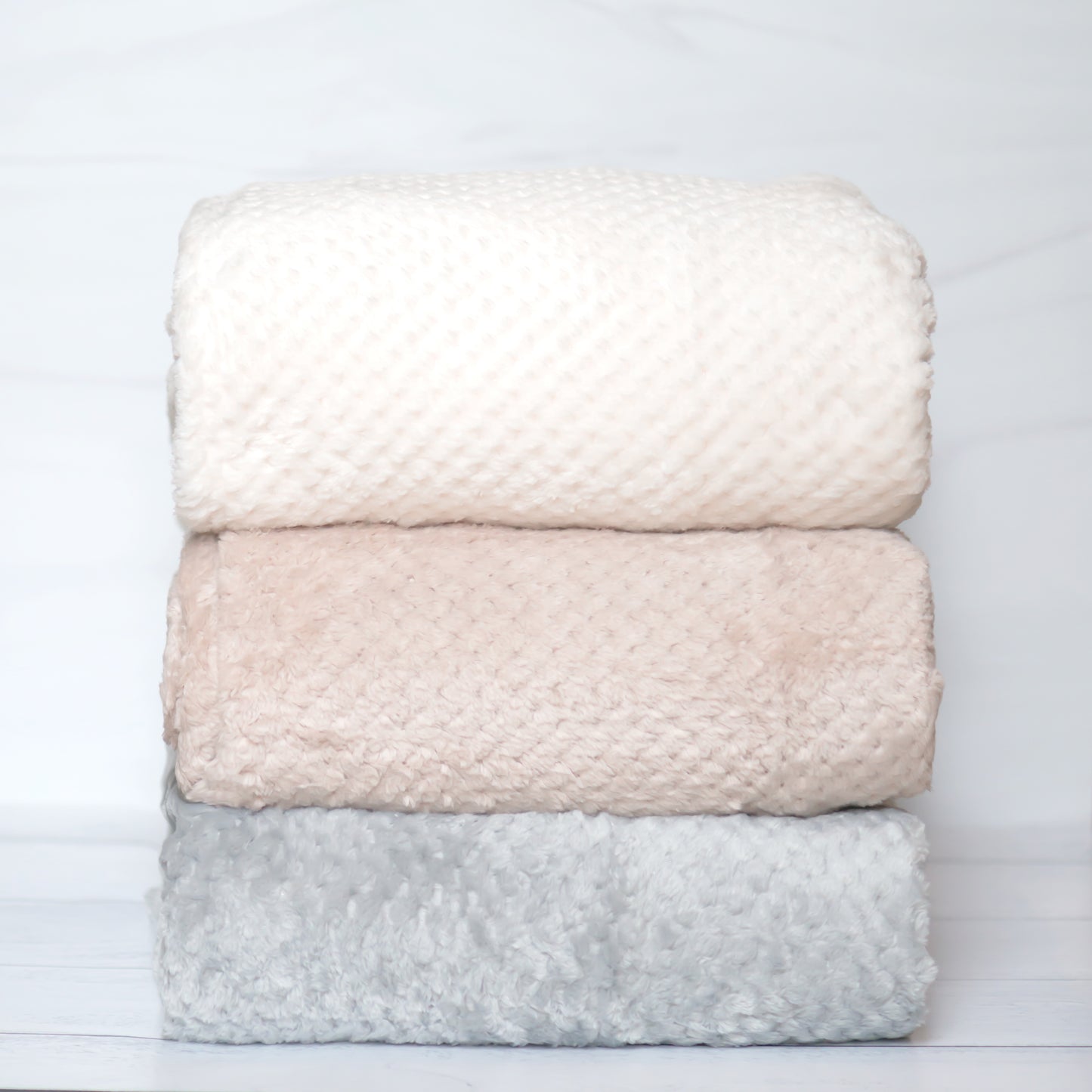 Waffle Weave Fleece Throw Blanket