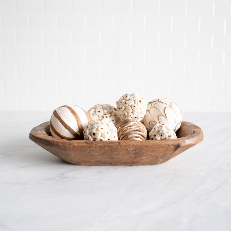 Hand-Carved Mini Rustic Dough Bowl - Natural