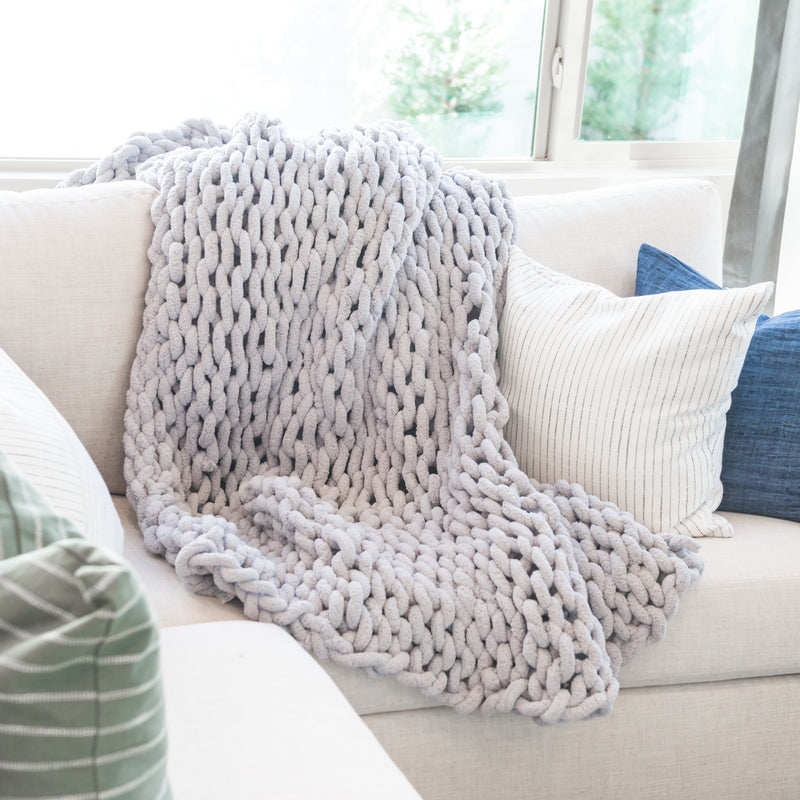 Chunky Knit Throw- Multiple Colors