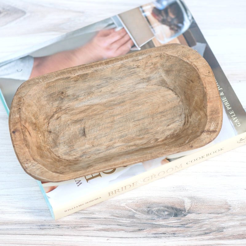 Hand-Carved Mini Rustic Dough Bowl - Natural