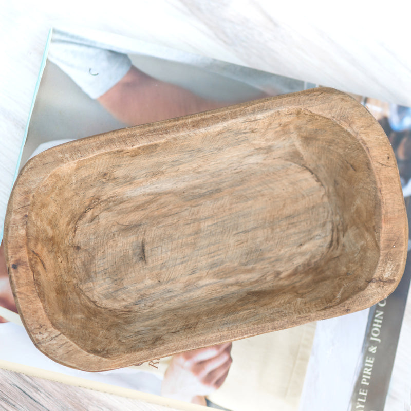 Hand-Carved Mini Rustic Dough Bowl - Natural