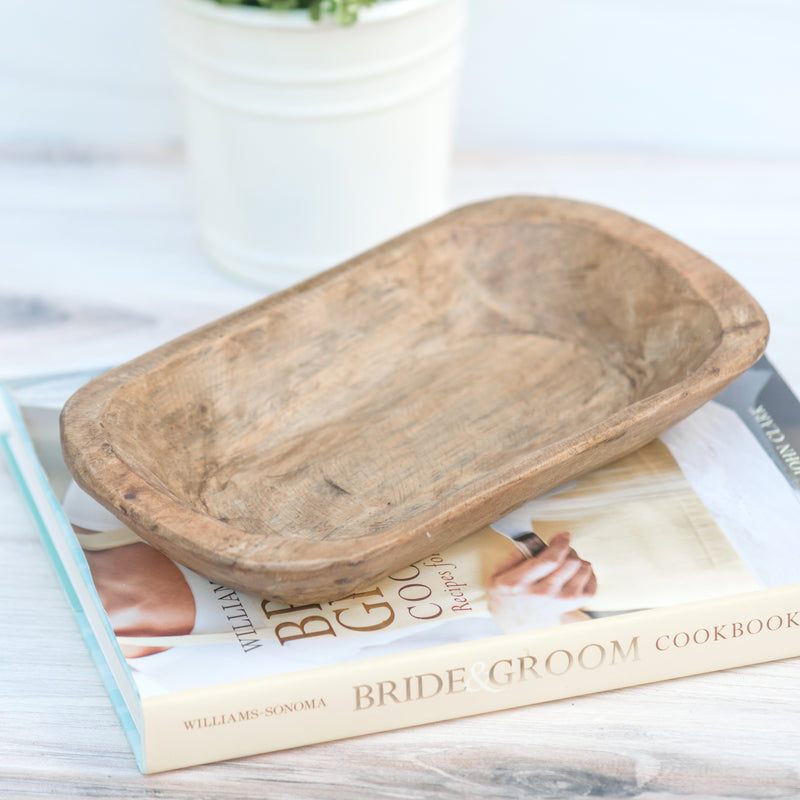 Hand-Carved Mini Rustic Dough Bowl - Natural